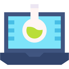 Vector Icon science, lab, online, experiment, laptop