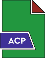 ACP File format icon in shapes Blue Ribbon and Minsk colors