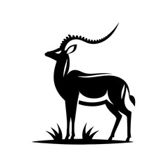 Minimalist Antelope Silhouette- Roaming the Vast Plains- Antelope Illustration- Antelope Vector.