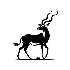Minimalist Antelope Silhouette- Roaming the Vast Plains- Antelope Illustration- Antelope Vector.