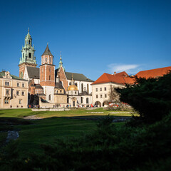 Naklejka premium Wawel Royal Castle - beautiful summer landscape - city of Krakow - sightseeing