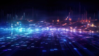 Futuristic Network with Glowing Core background, Сoncept Virtual Reality technology, Network concept, Abstract digital background