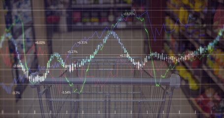 Image of financial data processing over warehouse