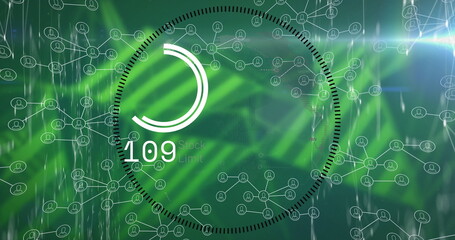 Image of media icons over data processing