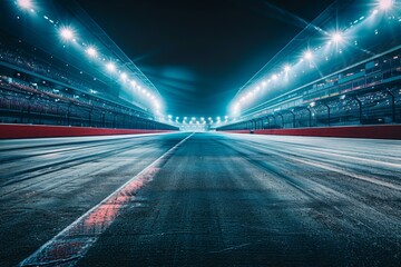 Race track at night. AI.