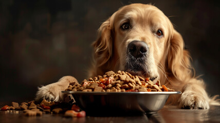 Dog food commercial photoshoot, capturing the lively and yummy