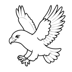 Cute vector illustration Eagle drawing for kids colouring activity