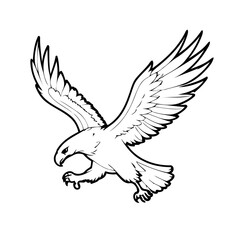 Vector illustration of a cute Eagle drawing for children page