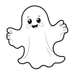 Simple vector illustration of friendly for kids coloring page