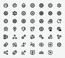Gear Cogwheels Line Icons