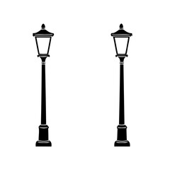 Simple vector illustration of Lamppost drawing for toddlers coloring activity