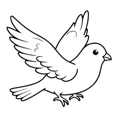 Fototapeta premium Vector illustration of a cute Pigeon doodle for kids coloring worksheet