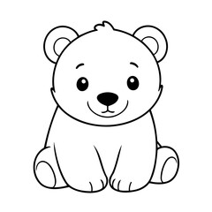 Obraz premium Cute vector illustration polarbear hand drawn for kids page