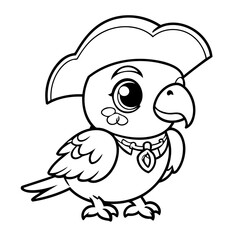Cute vector illustration pirate doodle for toddlers coloring activity