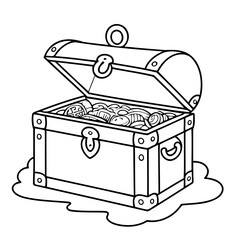 Cute vector illustration treasure doodle for toddlers coloring activity