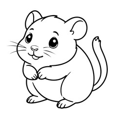 Fototapeta premium Cute vector illustration hamster for toddlers colouring page