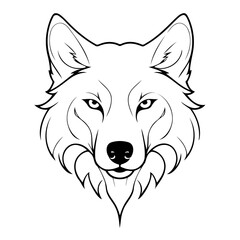 Cute vector illustration Wolf for children colouring activity
