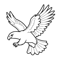 Cute vector illustration Eagle hand drawn for kids page