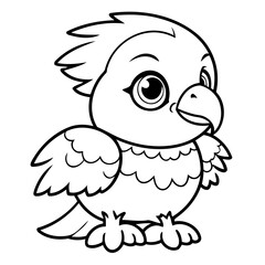 Vector illustration of a cute eagle drawing for toddlers book