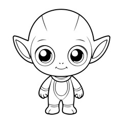 Vector illustration of a cute friendly drawing for kids page