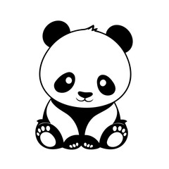 Cute vector illustration Panda for children colouring activity