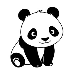 Cute vector illustration Panda hand drawn for toddlers