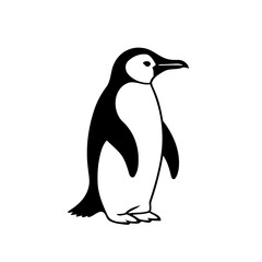 Naklejka premium Vector illustration of a cute Penguin doodle drawing for kids page