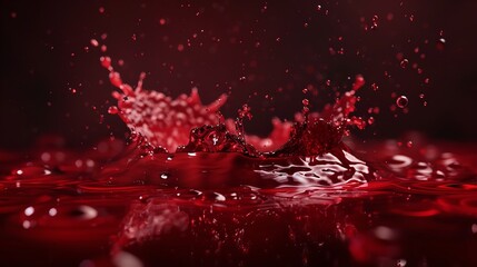 Vibrant and Energetic Splash of Red Liquid

