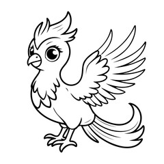 Simple vector illustration of Phoenix hand drawn for toddlers