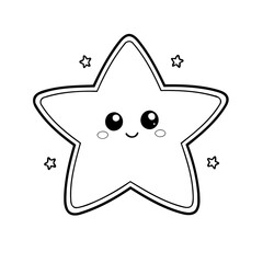 Cute vector illustration star for kids coloring activity page