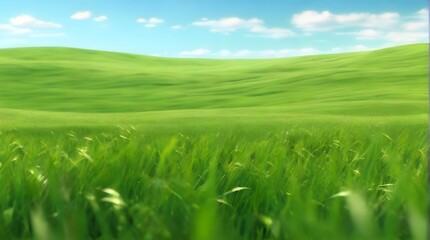 Fototapeta premium green field with blue sky, ai generated