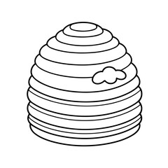 Simple vector illustration of beehive drawing for toddlers coloring activity