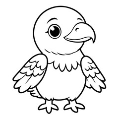 Cute vector illustration eagle doodle for toddlers coloring activity