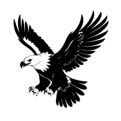 Simple vector illustration of Eagle drawing for children page