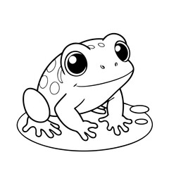 Cute vector illustration frog doodle for toddlers worksheet
