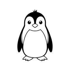 Simple vector illustration of Penguin for children colouring activity