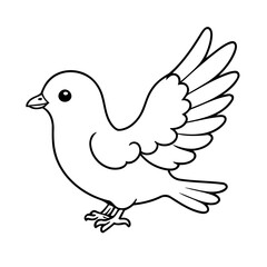 Obraz premium Simple vector illustration of Pigeon hand drawn for kids page