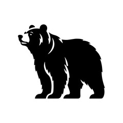 Bear Silhouette- Roaming Untamed Landscapes, Captured in Striking Vector Artistry- Bear Vector- Bear Illustration.