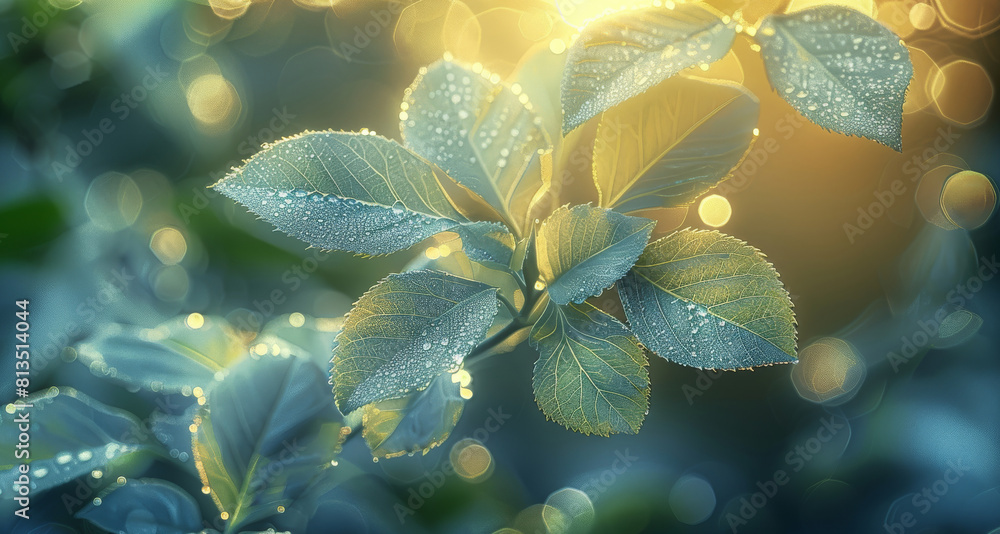 Aufkleber a background minimalist of nature in light colors. leaf. generative ai.