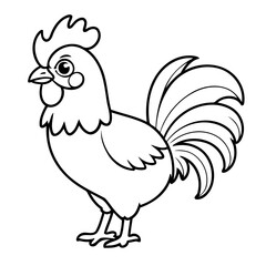 Cute vector illustration rooster doodle for toddlers worksheet