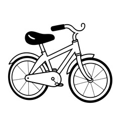 Fototapeta premium Simple vector illustration of Bicycle drawing for kids page