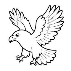 Vector illustration of a cute Eagle drawing for children page