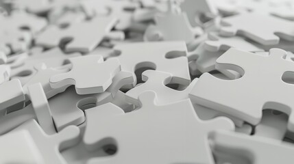 White Puzzle Pieces Cut Out 8K: Realistic Lighting

