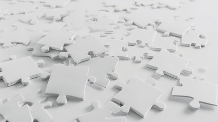 White Puzzle Pieces Cut Out 8K: Realistic Lighting

