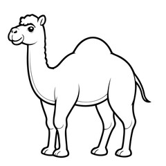 Simple vector illustration of camel drawing for kids colouring activity