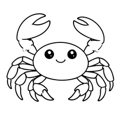 Cute vector illustration crab doodle for toddlers worksheet