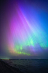 Northern Lights over Baltic Sea in Germany. High quality photo