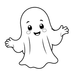 Vector illustration of a cute friendly drawing for kids colouring activity