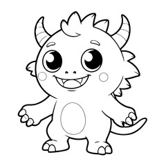 Fototapeta premium Vector illustration of a cute friendly drawing for kids colouring activity