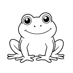 Cute vector illustration frog for children colouring activity